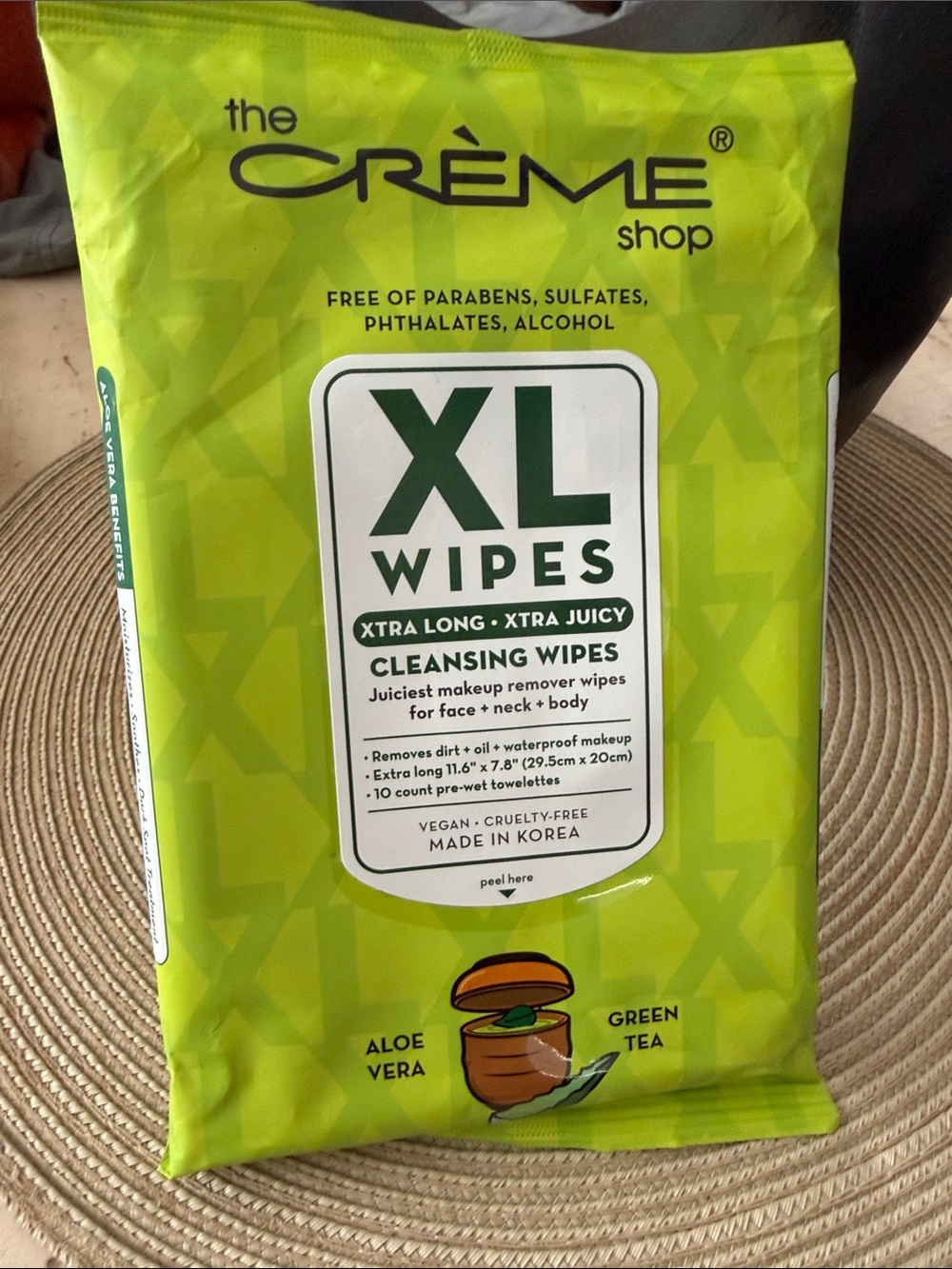 The Crème Shop XL Wipes Cleansing Wipes - Green Tea & Aloe Vera